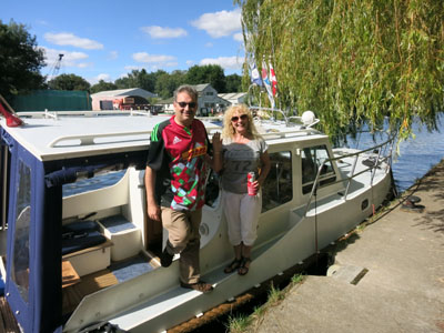 Frances and Brendon, our hosts on the Thames